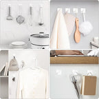 VIS'V Adhesive Towel Hooks, Waterproof Shower Wall Stick on Hooks, 2 Extra - Image 2