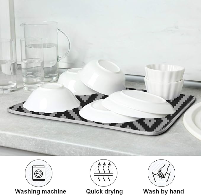 Super Absorbent Dish Drying Mat, Microfiber Fast-Drying Dish Mat, Kitchen Dish - Image 7