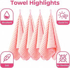4PCS Pink Microfiber Hand Towels - Image 6