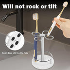 HarJue Toothbrush Holder Stand for Bathroom, Metal Toothbrush Organizer - Image 4