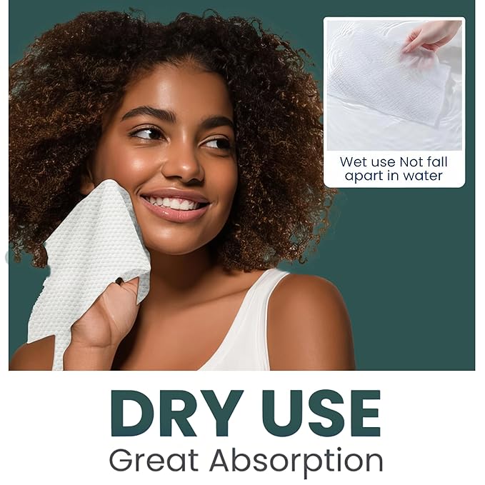 Ourmed Life Disposable Face Towels, Clean Facial Wash Cloth without Lint - Image 5