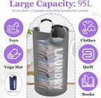 2Pack 95L Big Clothes Hamper for Family, Collapsible Laundry Baskets - Image 2