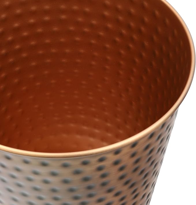 happimess HPM1110B Axel Modern Minimalist Hammered Steel 2-Gallon Wastebasket - Image 4