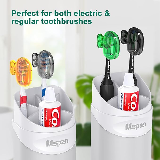 Mspan Electric Toothbrush Cover Cap: Brush Head Protector Cute Plastic Clip Pod - Image 4