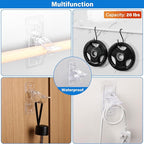 Antimbee 6-Pack No Drill Needed Curtain Rod Holders, Self Adhesive Rod Brackets - Image 7