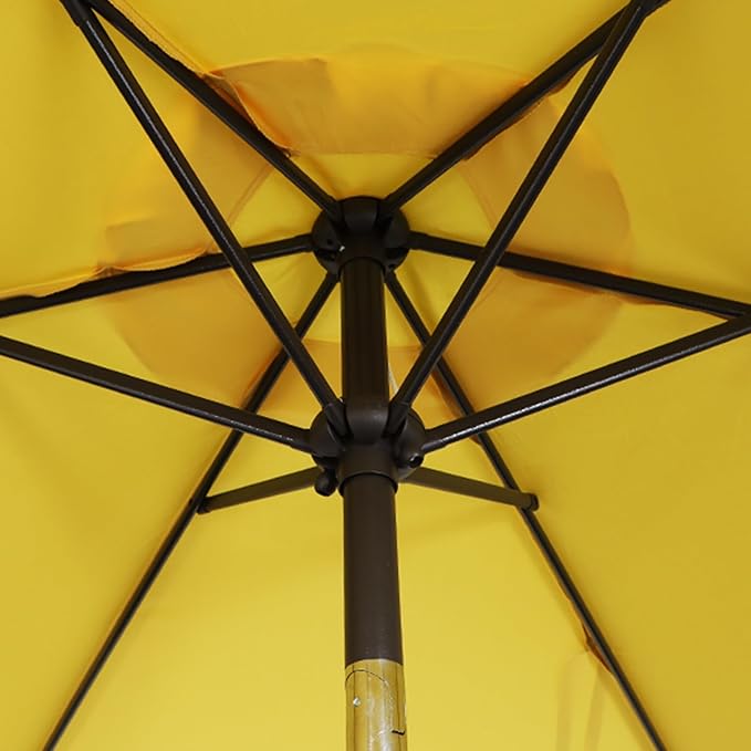 Blissun 7.5 ft Patio Umbrella, Yard Umbrella, Outdoor Market Umbrella with Push Button Tilt Crank, Yellow - Image 3