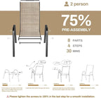 TLSUNNY Patio Chairs, Stackable Textilene Outdoor Dining Furniture for All Weather, with 17.7″ Wide Seat & Metal Frame, for Garden, Backyard, Deck, Restaurant, Poolside (8, Brown, 26.4″) - Image 4