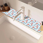 Christmas Snowman with Hat Kitchen Sink Splash Guard Mat Absorbent Fast Drying - Image 2