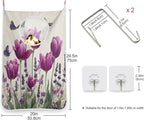 Purple Tulilp Butterfly Hanging Laundry Hamper Door Hampers Bag Basket - Image 3