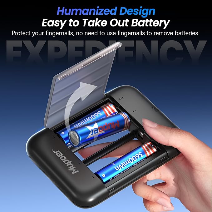 Rechargeable AA Batteries with Box, 3600mWh Lithium Batteries AA 1.5V 4 Count - Image 3