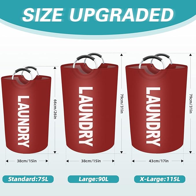 StorageRight 115L Large Laundry Basket, Laundry Hamper, Dirty Clothes Hamper - Image 2