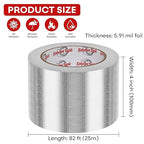 4in x 82ft Adhesive Aluminum Foil Heat Shield Tape, Fiberglass Thermal - Image 2