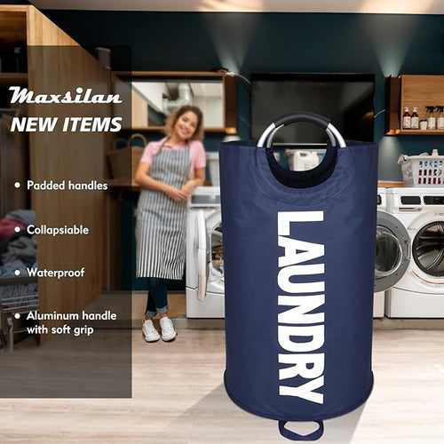 125L X-Large Laundry Basket, Freestanding Tall Clothes Hamper, Collapsible - Image 2
