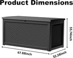 310 Gallon Lockable Outdoor Storage Box – Waterproof Resin Deck Box for Patio Furniture, Garden Tools, Pool Accessories (Black) - Image 2