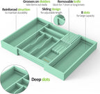 Bamboo Kitchen Drawer Organizer, Expandable Silverware Organizer - Image 8