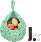 uxcell Hanging Fruit Baskets for Kitchen, Hand-Woven Wall Hanging Storage Jute by uxcell
