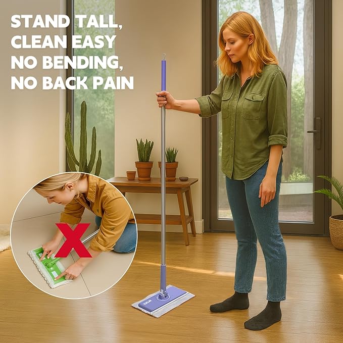 Disposable Sweeper Dust Mop, No-Touch Attach & Remove Cloth Instantly, - Image 7