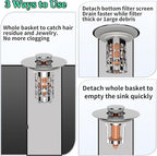 Sink Stopper Drain Hair Catcher, Bathroom Sink Drain Strainer - Image 3