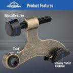 HOMOTEK 6 Pack Hinge Pin Antique Brass Door Stopper, Adjustable Deluxe Heavy - Image 2