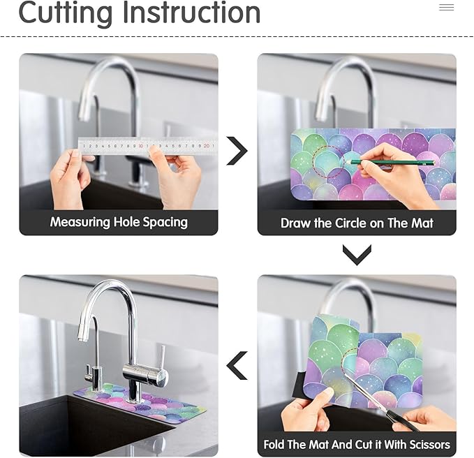 Kitchen Sink Splash Guard 1 PC 14.7 Inch Sink Faucet Mat Splash Guard - Image 4