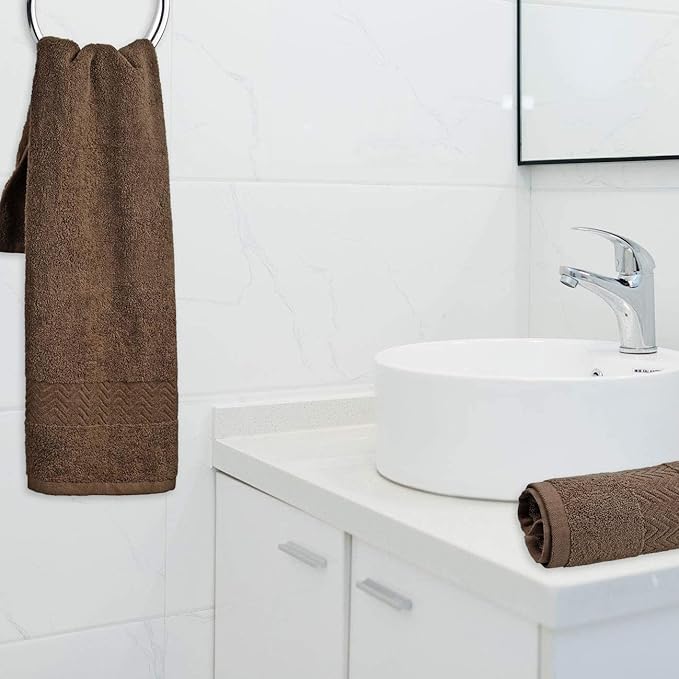 Cleanbear Bathroom Hand Towels, 100% Cotton Face Towels, 13 x 28 Inches - Image 3