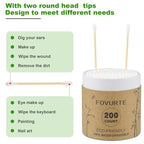 Bamboo Cotton Swabs 400 count, Organic Cotton Swab Round Tips, Natural Wooden - Image 3