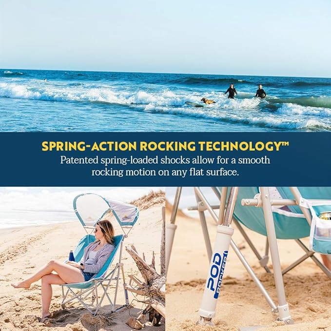 GCI Outdoor Waterside Pod Rocker Outdoor Rocking Chair with Sunshade Canopy - Image 4