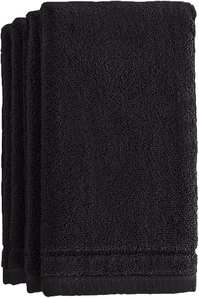 Creative Scents Cotton Fingertip Towels Set Black by CreativeScents