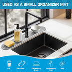 Light Gray-Oval 23.6" Diatomite Kitchen Faucet Mat Stone Sink Tray – Quick - Image 4