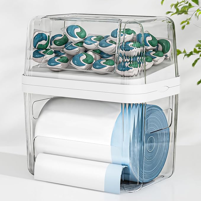 2-in-1 Trash Bag Holder Laundry & Dishwasher Pods Container, Garbage Bag by FELIZHOUSE