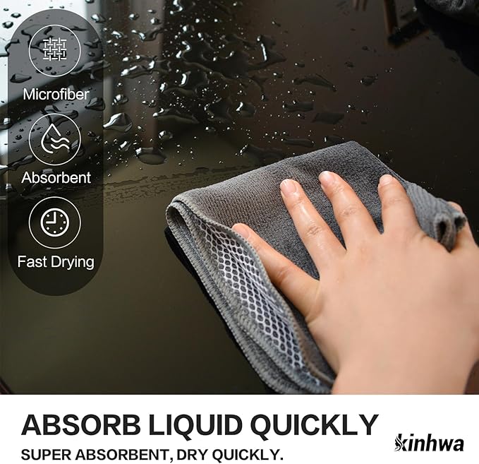 KinHwa Kitchen Washcloths for Dishes Absorbent Microfiber Dish Cloths Quick Dry - Image 5