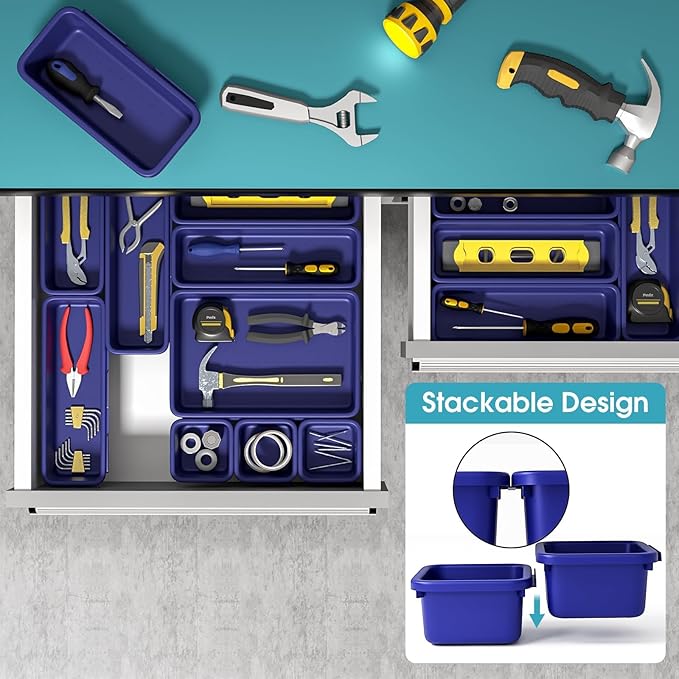 25 PCS Drawer Organizer Set, 4 Size Makeup Drawer Divider Organizer - Image 5