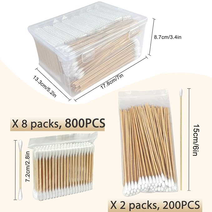 Organic Bamboo - Fiber Cotton Swab Bundle: 800 Standard - Image 6
