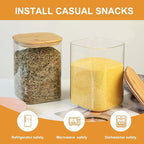 Glass Food Storage Jars 3.6 Qt Set of 2, Glass Storage Containers Clear Glass - Image 7