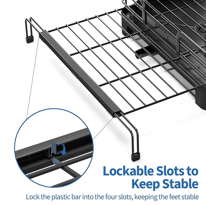 TOOLF Extendable Dish Drying Rack, 2-Tier Dish Rack - Image 6