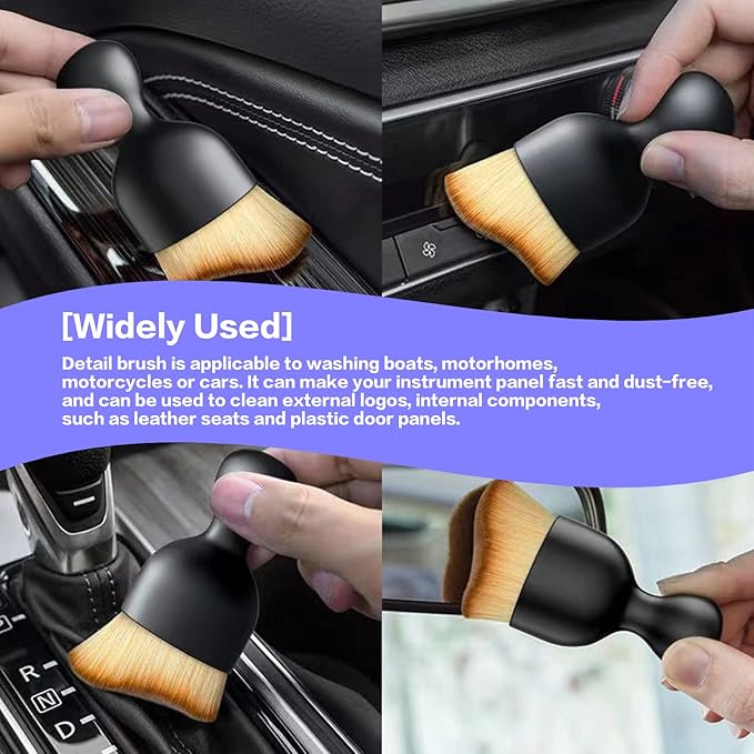 Car Interior Detailing Brush, Soft Bristle Cleaning Brush Car Detailing Brush - Image 3