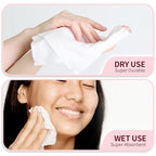 Soft Dry Wipe 10 Pack, Face Tissues, Lint Free Facial Cleansing Towels - Image 4