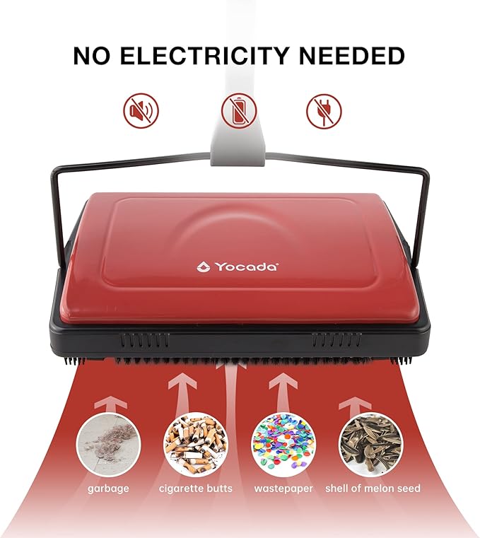 Yocada Carpet Sweeper Cleaner for Home Office Low Carpets Rugs Undercoat - Image 2