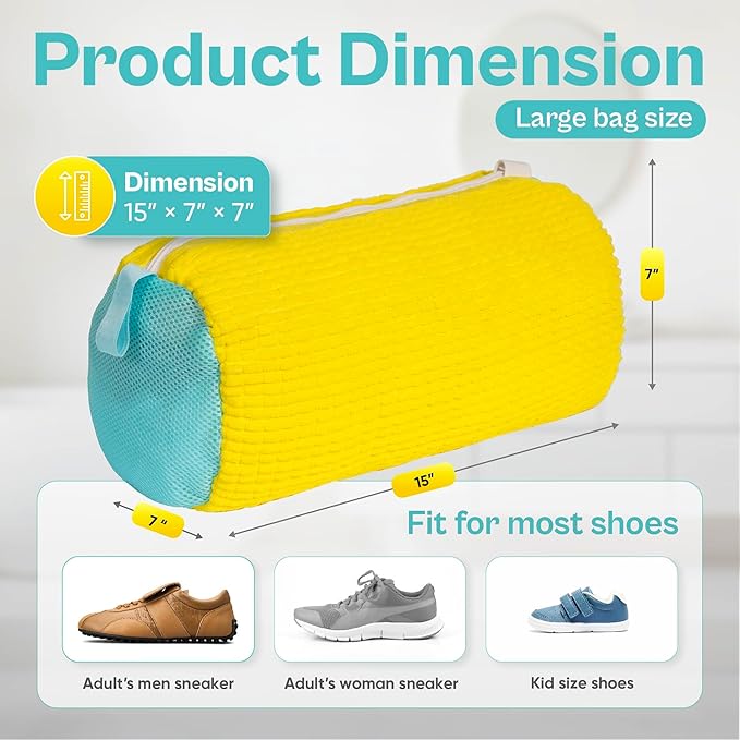 Shoe Washing Machine Bag – 2 Pack Mesh Laundry Bags - Image 7