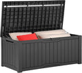 YITAHOME 120 Gallon Outdoor Storage Deck Box, Large Resin Patio Storage for Outdoor Pillows, Garden Tools and Pool Supplies, Waterproof, Lockable, (Dark Grey) by YITAHOME
