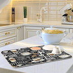 Coffee Black Dish Drying Mat for Kitchen Coffee Beans Maker Cappuccino Latte - Image 6