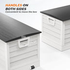 VINGLI 75 Gallon Collapsible Outdoor Storage Box, Simple-to-assemble Plastic Storage Containers with Lid, Patio Deck Box Furniture for Garden, Pool, Balcony, Yard (White) - Image 5