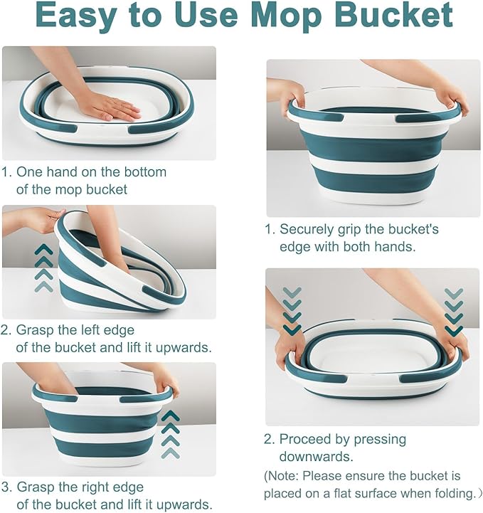 Collapsible Bucket for Cleaning, 4.2 Gallons Mop Bucket - Image 3