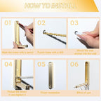 2 Pcs Folding Coat Hooks, 4.33 in Gold Extended Foldable Wall Hooks Heavy Duty - Image 5
