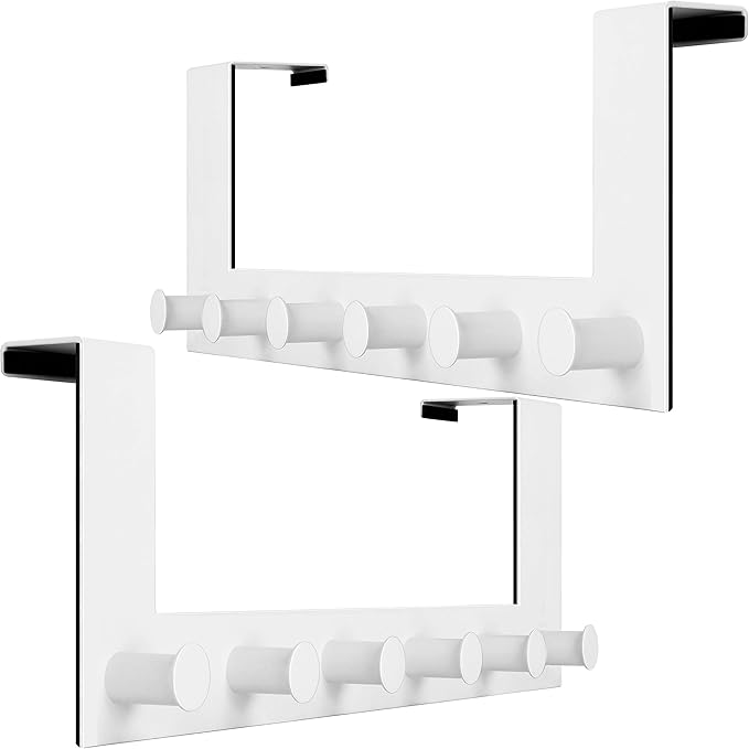 WEBI Over The Door Hook, Door Hanger:Over The Door Towel Rack, 6 Peg Door Hooks by WEBI