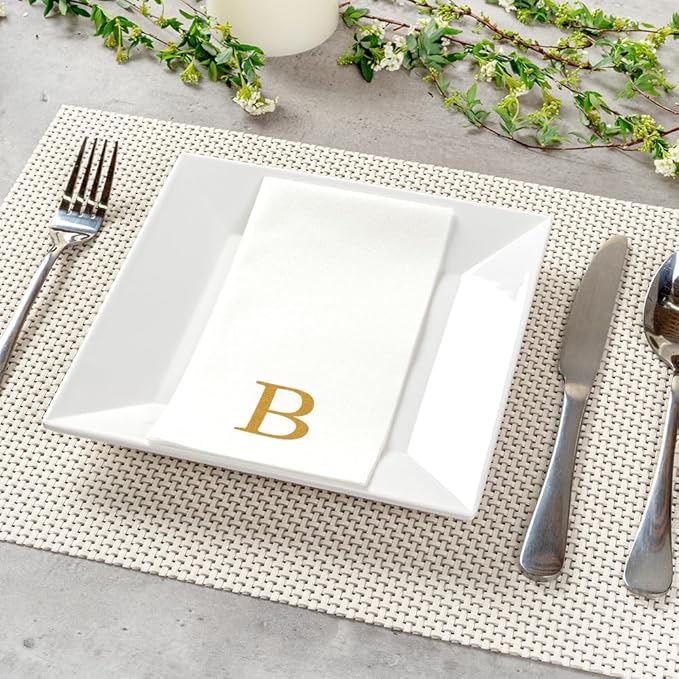 Luxenap 15.8 X 7.9 Inch Linen-Feel Guest Towels, 50 Lettered Hand Towels - Image 3
