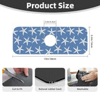 Blue Starfish Abstract Coastal Beach Nautical Ocean Kitchen Sink Splash Guard - Image 2