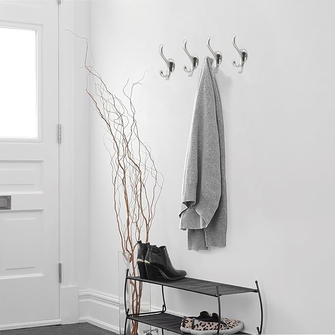khtumeware Satin Nickel Coat Hooks 10 Pack Hardware Towel Hooks - Image 5