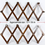AMAPON Accordion Style Expandable Wall Wooden Coat Rack 13 Hooks Hang Hats - Image 4