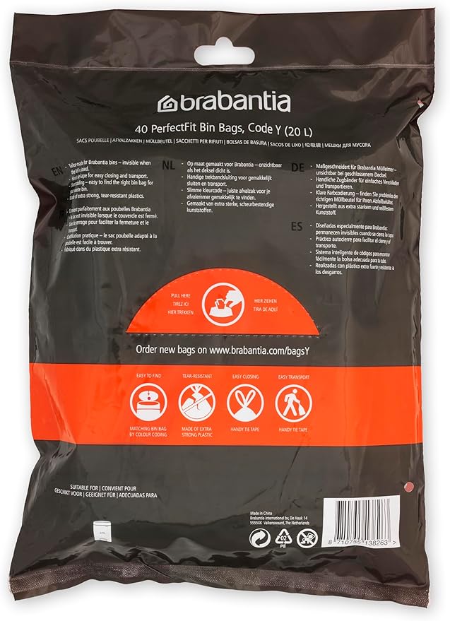 Brabantia PerfectFit Trash Bags Thick Plastic Trash Can Liners - Image 2